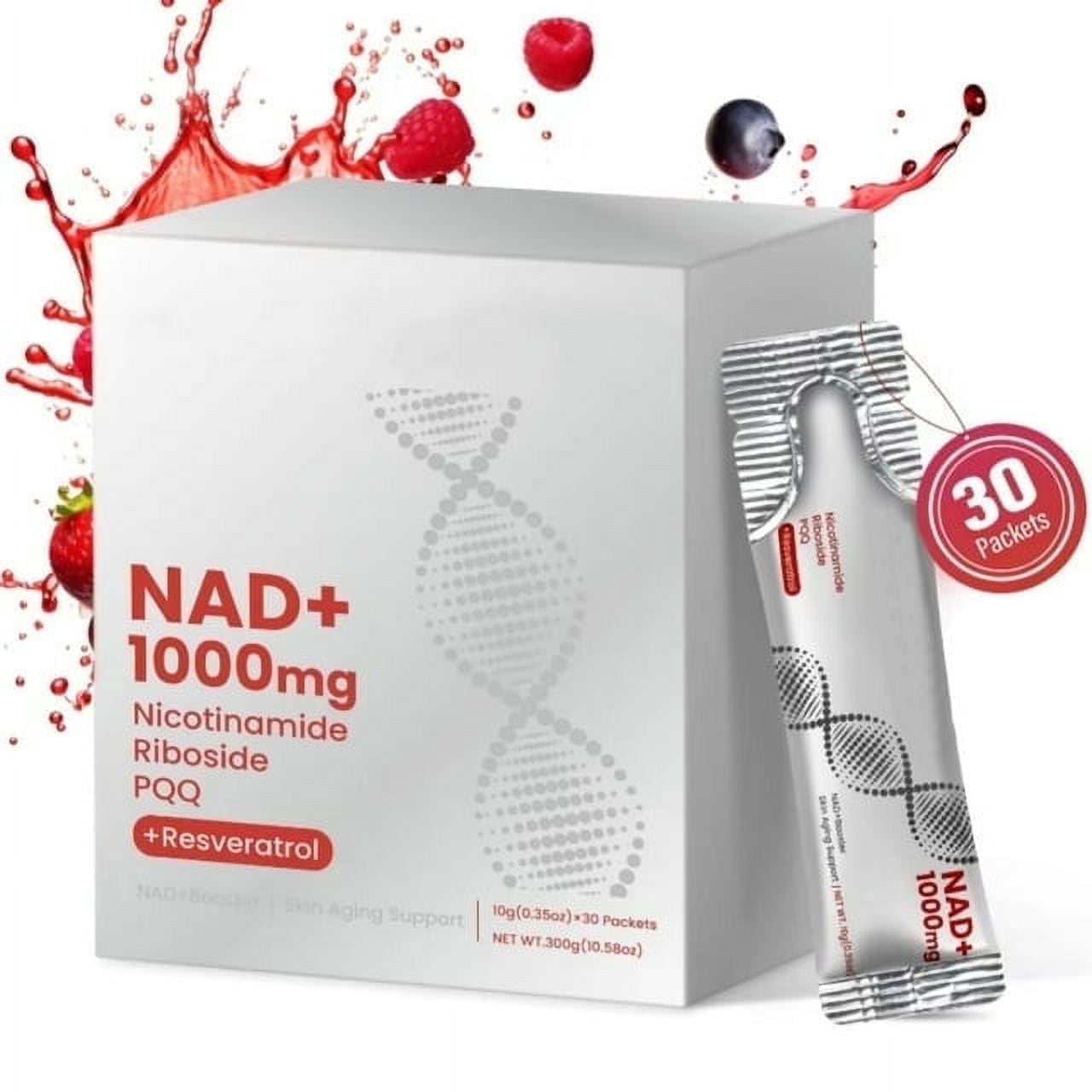 ZOONE NAD+ 1000mg Nicotinamide Riboside PQQ +Resveratrol Skin Aging